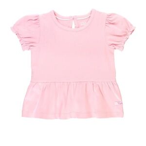 Ruffle Butts Puff Sleeve Peplum Top Pink Size 6‎ New With Tags